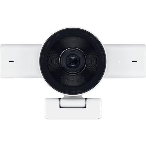 Razer Kiyo V2 Streaming Webcam: 4K 30 FPS, 1080p 60 FPS - AI Powered Auto-Framing - Built-in Microphone - Ultrawide Angle Lens - Privacy Cover - Works with OBS, Xsplit, Discord, Zoom, Teams - White image