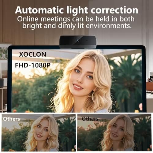 XOCLON 1080p Webcam for PC Laptop Desktop Computer, USB Webcam with Microphone, Streaming Camera, Plug & Play, for Meeting/Online Video Calls image