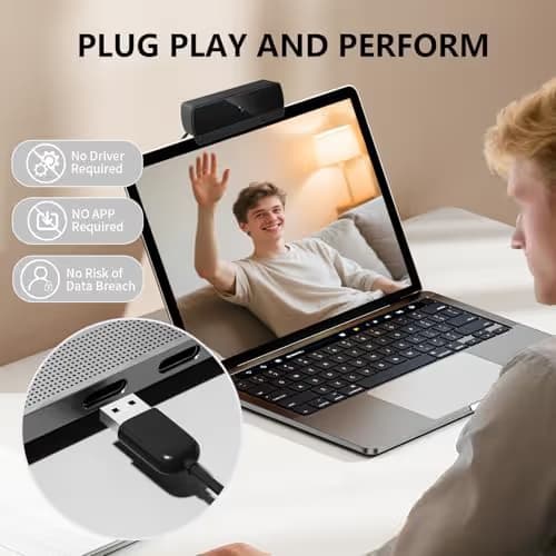 XOCLON 1080p Webcam for PC Laptop Desktop Computer, USB Webcam with Microphone, Streaming Camera, Plug & Play, for Meeting/Online Video Calls image