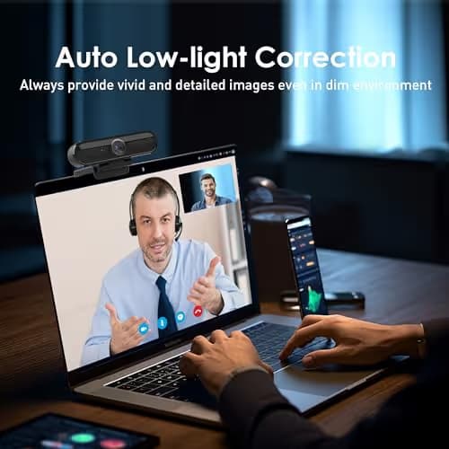 saylas 2K Webcam with Microphone, 78°FOV FHD PC Camera with 2K/30fps, 1080P/60fps, Privacy Cover, Plug & Play USB Web Cam, Autofocus, External Webcam for PC, Computer Web Camera for Laptop, Mac, Zoom image