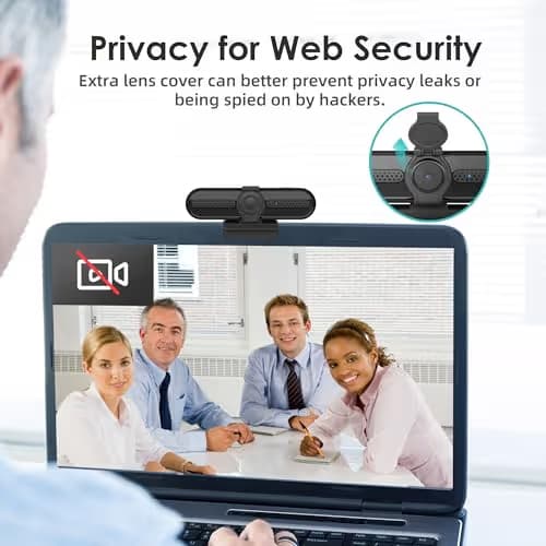 saylas 2K Webcam with Microphone, 78°FOV FHD PC Camera with 2K/30fps, 1080P/60fps, Privacy Cover, Plug & Play USB Web Cam, Autofocus, External Webcam for PC, Computer Web Camera for Laptop, Mac, Zoom image