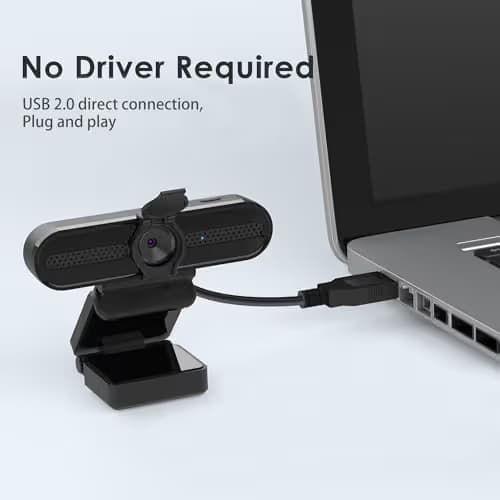 saylas 2K Webcam with Microphone, 78°FOV FHD PC Camera with 2K/30fps, 1080P/60fps, Privacy Cover, Plug & Play USB Web Cam, Autofocus, External Webcam for PC, Computer Web Camera for Laptop, Mac, Zoom image
