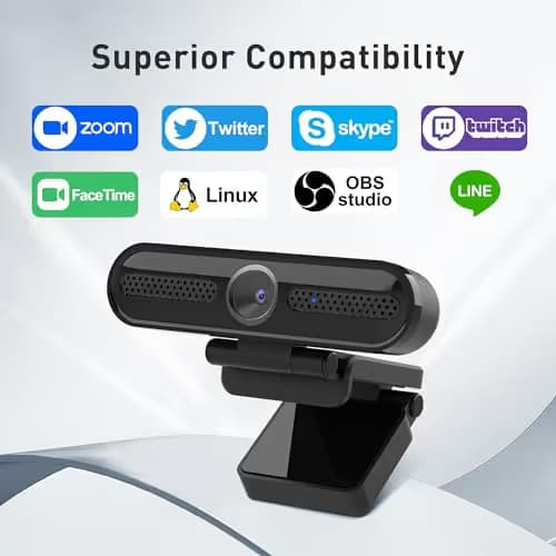 saylas 2K Webcam with Microphone, 78°FOV FHD PC Camera with 2K/30fps, 1080P/60fps, Privacy Cover, Plug & Play USB Web Cam, Autofocus, External Webcam for PC, Computer Web Camera for Laptop, Mac, Zoom image