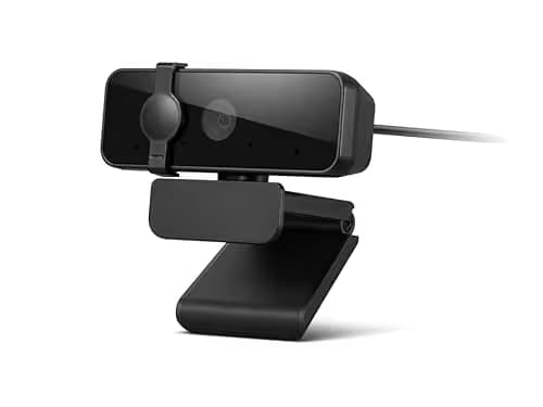 Lenovo 310 FHD Webcam, 1080p, FHD Resolution @30 FPS, Plug-and Play USB Connectivity, 1.8M Cable, 2 Integrated Microphones, External Privacy Shutter, Black image