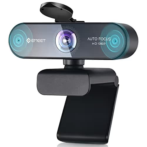 1080P Webcam with Microphone, eMeet Nova AutoFocus HD Webcam, 96°View Web Camera w/ 2 De-Noise Mics for Laptop/Desktop, Plug & Play USB Streaming Computer Camera for Conference/Calling/Teaching/Gaming main image