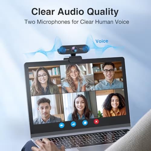 1080P Webcam with Microphone, eMeet Nova AutoFocus HD Webcam, 96°View Web Camera w/ 2 De-Noise Mics for Laptop/Desktop, Plug & Play USB Streaming Computer Camera for Conference/Calling/Teaching/Gaming image