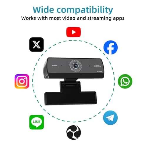 Xweiryn Webcam for PC, HD 1080P USB Plug-and-Play Computer Web Camera, High Definition Webcam for Desktop Laptop, Ideal for Online Class, Video Conference, Live Streaming & Gaming image