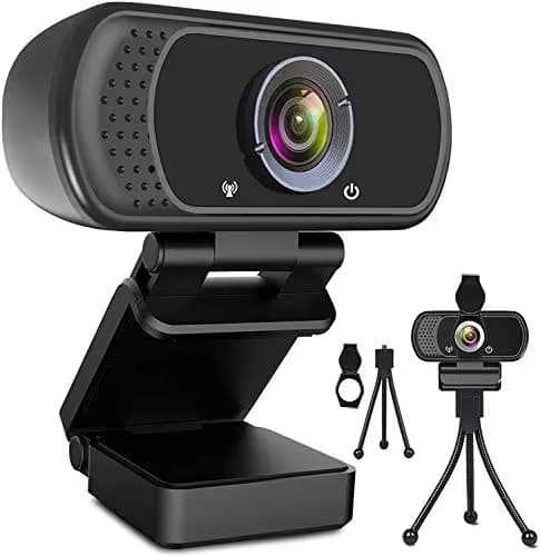 ToLuLu 1080P Webcam with Microphone, HD Webcam Web Camera with Tripod Stand, Widescreen USB Computer Camera, Streaming Mic Web cam for Online Calling/Conferencing,Facetime/YouTube Desktop Laptop PC main image