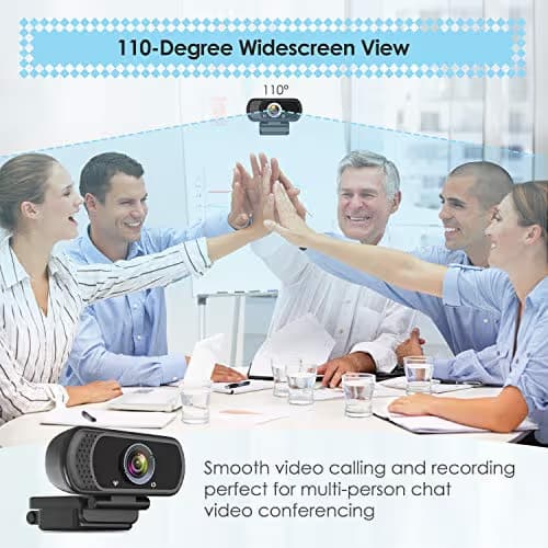 ToLuLu 1080P Webcam with Microphone, HD Webcam Web Camera with Tripod Stand, Widescreen USB Computer Camera, Streaming Mic Web cam for Online Calling/Conferencing,Facetime/YouTube Desktop Laptop PC image