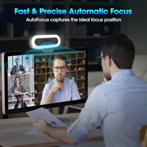 ToLuLu Streaming Webcam 2K 50FPS Web Cam, LED RGB Webcam with Microphone and Light, Autofocus Computer Camera with Cover and Tripod, Plug-Play USB Web cam for PC Desktop/MacBook Gaming Video Calling image