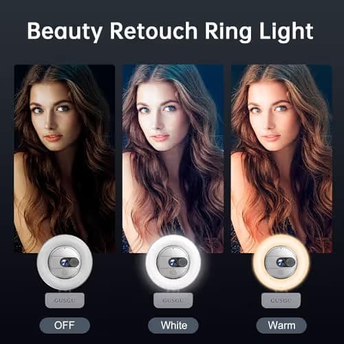 GUSGU 2K QHD Webcam with Microphone and Ring Light, G910 Web Camera Privacy Cover, USB Plug&Play Computer Camera for PC/Desktop/Laptop/Mac, Streaming Camera for Video Conferencing image