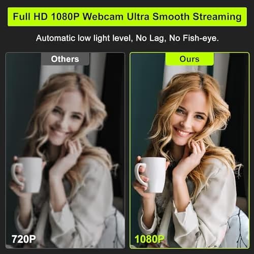 Webcam with Ring Light Microphone - Streaming Web Camera, 1080P Full HD Pro Camera for PC Mac Laptop Desktop, USB Computer Webcam with Privacy Cover and Tripod for Zoom Meeting Skype Teams Twitch image