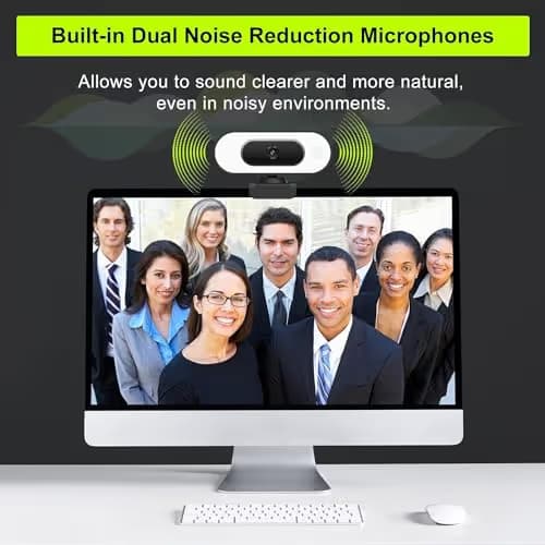 Webcam with Ring Light Microphone - Streaming Web Camera, 1080P Full HD Pro Camera for PC Mac Laptop Desktop, USB Computer Webcam with Privacy Cover and Tripod for Zoom Meeting Skype Teams Twitch image