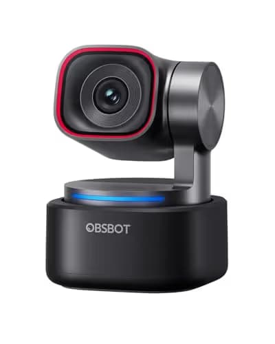 OBSBOT Tiny 3 AI-Powered Spatial Audio 4K Webcam, AI Tracking PTZ Camera with 1/1.28" Sensor, Tri-Mic, Voice & Gesture Control, 120FPS, HDR, Web Cam for PC, Laptop, Streaming, Meeting, Switch 2, etc. main image