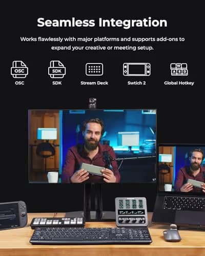 OBSBOT Tiny 3 AI-Powered Spatial Audio 4K Webcam, AI Tracking PTZ Camera with 1/1.28" Sensor, Tri-Mic, Voice & Gesture Control, 120FPS, HDR, Web Cam for PC, Laptop, Streaming, Meeting, Switch 2, etc. image