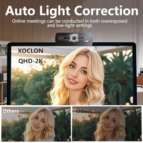 2K Webcam for PC - 2K Ultra HD Computer Camera with PDAF Autofocus, AI Noise-Canceling Mic, USB Plug & Play, 92° FOV & Auto Lighting Correction for Laptop & Desktop (​Social Streaming Video Call​)​ image