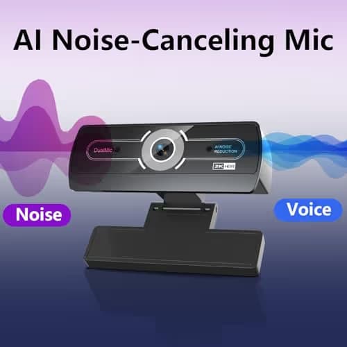 2K Webcam for PC - 2K Ultra HD Computer Camera with PDAF Autofocus, AI Noise-Canceling Mic, USB Plug & Play, 92° FOV & Auto Lighting Correction for Laptop & Desktop (​Social Streaming Video Call​)​ image
