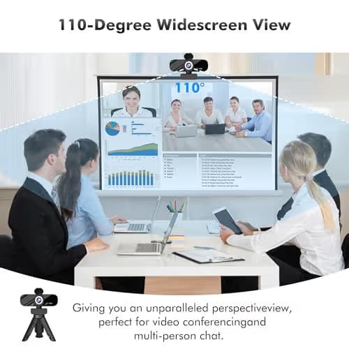 Gohero Full HD 1080P Video Webcam, Noise Cancellation, Privacy Cover, Wide-Angle Lens, Auto Light Correction, Plug & Play USB Webcam for Laptop, Desktop, PC, Mac, Zoom, Skype Pro Series image
