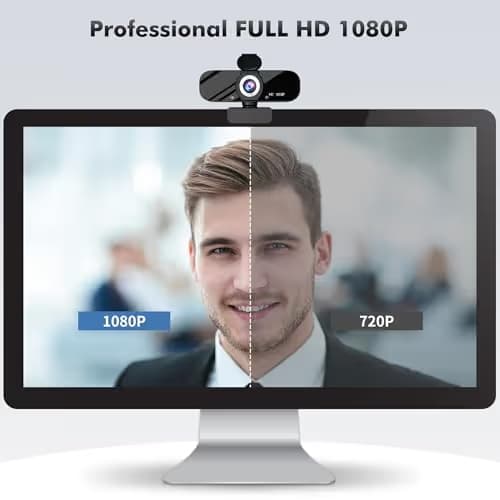 Gohero Full HD 1080P Video Webcam, Noise Cancellation, Privacy Cover, Wide-Angle Lens, Auto Light Correction, Plug & Play USB Webcam for Laptop, Desktop, PC, Mac, Zoom, Skype Pro Series image