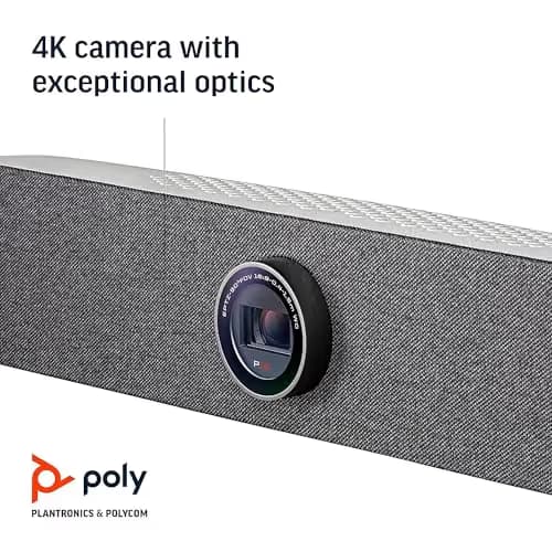 Poly Studio P15 Personal Video Bar (Plantronics + Polycom) - 4K Video Quality - Camera, Microphones & Speaker Solution with Premium Audio & Video - Certified for Zoom and Teams image