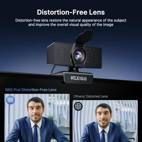 NexiGo N60 Pro 4K Webcam for PC, 4K UHD Sony Sensor, Autofocus, 1080p 60 fps, Noise-Canceling Mics, Privacy Cover, Distortion-Free Lens, 4X Digital Zoom, Works with Switch 2/Zoom/Teams/Google Meet image