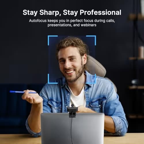 NexiGo N60 Pro 4K Webcam for PC, 4K UHD Sony Sensor, Autofocus, 1080p 60 fps, Noise-Canceling Mics, Privacy Cover, Distortion-Free Lens, 4X Digital Zoom, Works with Switch 2/Zoom/Teams/Google Meet image