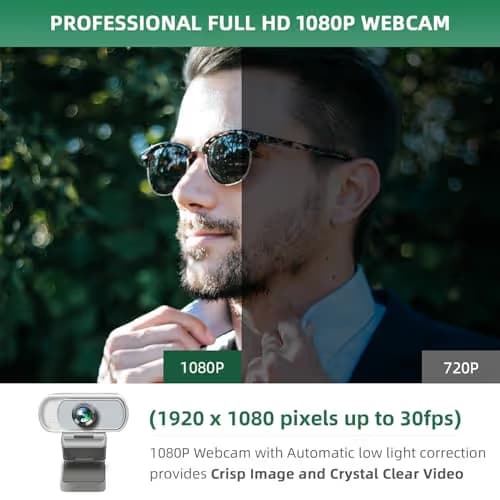 XPCAM USB C Webcam 1080p Computer Camera with Mic, Pro Streaming Web Camera for Mac Desktop Laptop, USB Web Cam Cover and Stand for PC Meeting Twitch Zoom image