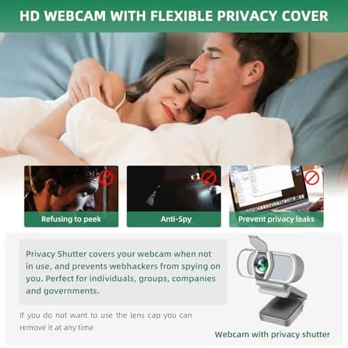 XPCAM USB C Webcam 1080p Computer Camera with Mic, Pro Streaming Web Camera for Mac Desktop Laptop, USB Web Cam Cover and Stand for PC Meeting Twitch Zoom image
