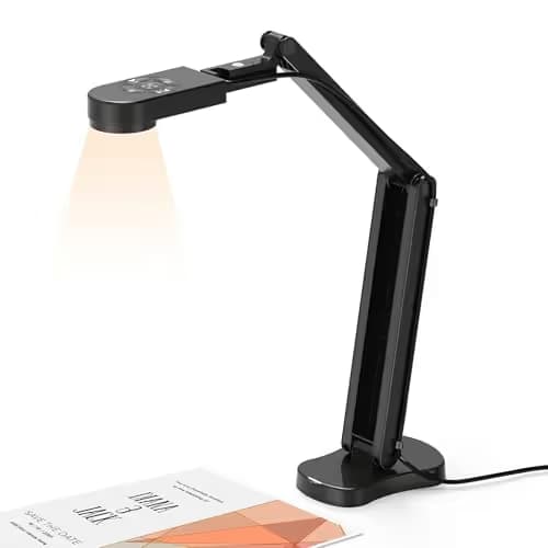 Kitchbai 4K USB Document Camera for Teacher, 8MP Webcam & Visualiser for A3 Size with Dual Microphones, 3-Level LED Light, Image Invert, Foldable for Live Demo, Work with Windows, macOS and Chrome OS main image