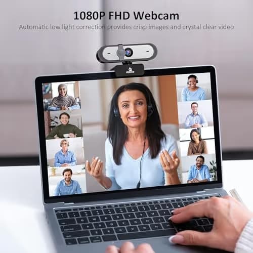 NexiGo N660P (Gen 2) 1080P 60FPS Webcam with Software Control, Dual Microphone & Cover, Autofocus, HD USB Computer Web Camera, for OBS/Gaming/Zoom/Skype/FaceTime/Teams/Twitch image