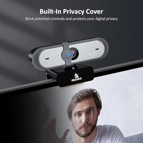 NexiGo N660P (Gen 2) 1080P 60FPS Webcam with Software Control, Dual Microphone & Cover, Autofocus, HD USB Computer Web Camera, for OBS/Gaming/Zoom/Skype/FaceTime/Teams/Twitch image