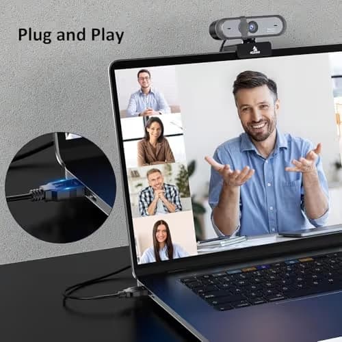 NexiGo N660P (Gen 2) 1080P 60FPS Webcam with Software Control, Dual Microphone & Cover, Autofocus, HD USB Computer Web Camera, for OBS/Gaming/Zoom/Skype/FaceTime/Teams/Twitch image