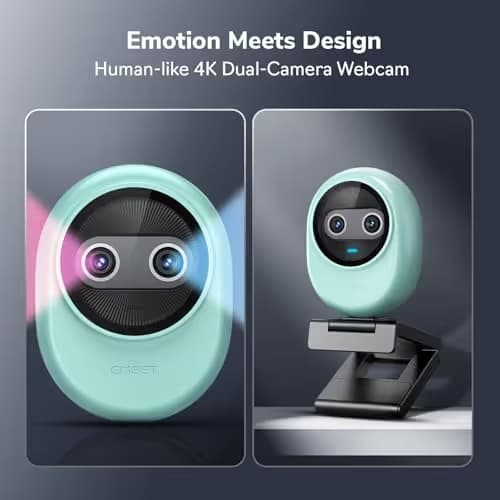 EMEET Piko 4K Webcam for Streaming, World’s 1st Dual-Camera AI-Powered 4K Camera w/AI Autofocus, 3 Mics Array&3 Sound Modes, USB Webcam with Clip, Great for Streaming, Desk Setup image