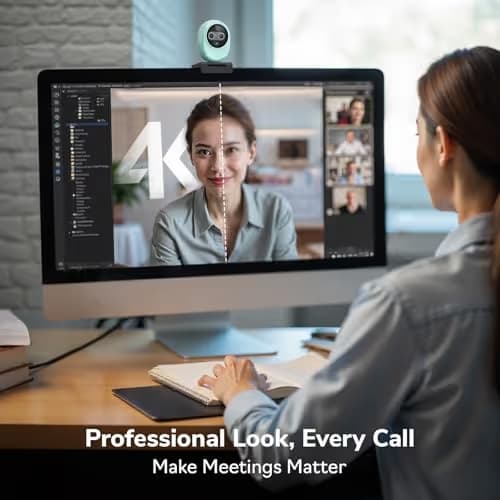 EMEET Piko 4K Webcam for Streaming, World’s 1st Dual-Camera AI-Powered 4K Camera w/AI Autofocus, 3 Mics Array&3 Sound Modes, USB Webcam with Clip, Great for Streaming, Desk Setup image