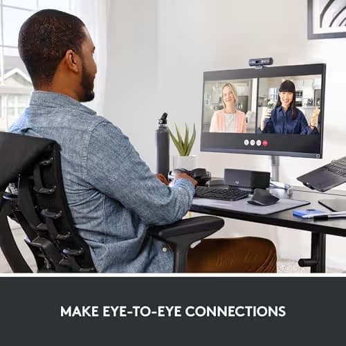 Logitech Brio 500 Full HD Webcam with Auto Light Correction, show Mode, Dual Noise Reduction Mics, Webcam Privacy Cover, Works with Microsoft Teams, Google Meet, Zoom, USB-C Cable, Streaming -Graphite image
