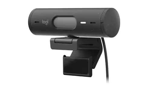 Logitech Brio 500 Full HD Webcam with Auto Light Correction, show Mode, Dual Noise Reduction Mics, Webcam Privacy Cover, Works with Microsoft Teams, Google Meet, Zoom, USB-C Cable, Streaming -Graphite image