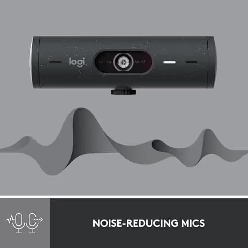 Logitech Brio 500 Full HD Webcam with Auto Light Correction, show Mode, Dual Noise Reduction Mics, Webcam Privacy Cover, Works with Microsoft Teams, Google Meet, Zoom, USB-C Cable, Streaming -Graphite image