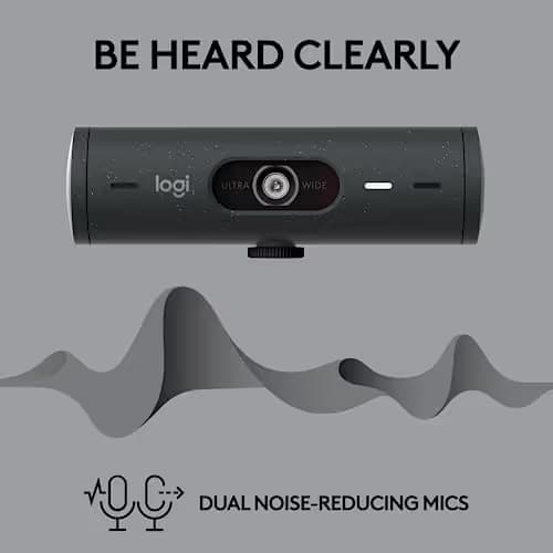 Logitech Brio 505 Full HD 1080p Webcam with auto Light Correction, framing, Dual Noise Reduction mics, Privacy Shutter - Works with Teams, Meet, Zoom, TAA Compliant. image