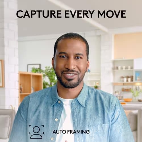 Logitech Brio 505 Full HD 1080p Webcam with auto Light Correction, framing, Dual Noise Reduction mics, Privacy Shutter - Works with Teams, Meet, Zoom, TAA Compliant. image