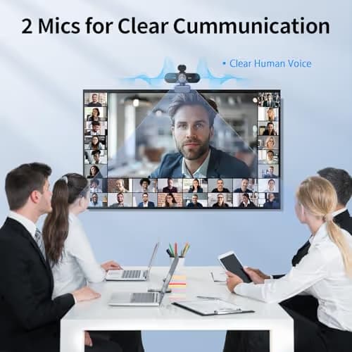 EMEET NOVA 4K Webcam with Tripod - 4K UHD, PDAF Autofocus, Adjustable Heights with 360° Swivel Head, 2 Noise-Cancelling Mics, USB Plug&Play, Privacy Cover, Ideal for Online Meetings&Live Streaming image