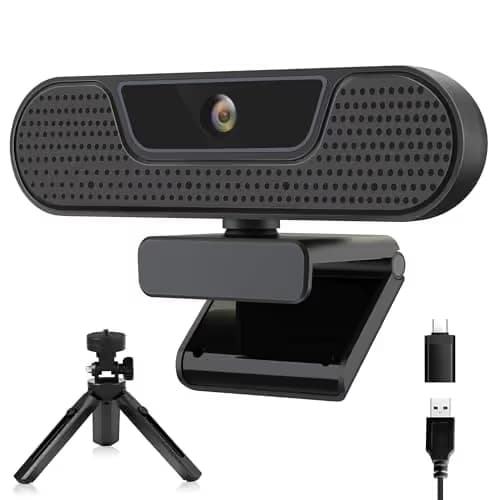 saylas 4K Webcam with 4 Noise Cancellation Microphone, W8GS Web Cam, Privacy Cover, 85° FOV, Plug & Play Web Streaming Camera for Computer, USB Webcam for Pc, Laptop, Desktop, Mac image