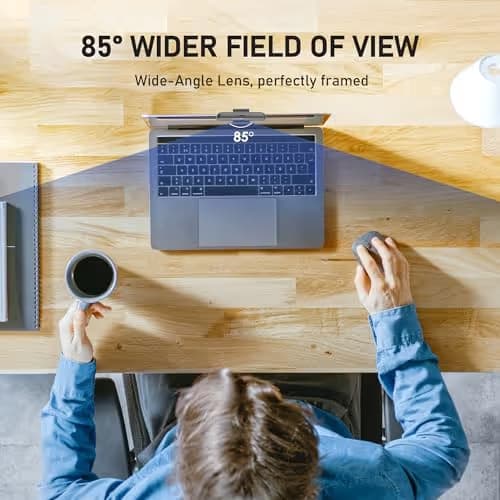 saylas 4K Webcam with 4 Noise Cancellation Microphone, W8GS Web Cam, Privacy Cover, 85° FOV, Plug & Play Web Streaming Camera for Computer, USB Webcam for Pc, Laptop, Desktop, Mac image