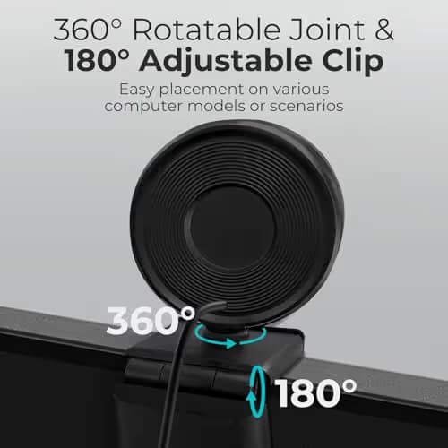 PixelForge 2K Webcam for PC with Microphone & Light & Privacy Cover, Web Camera for Desktop Computer/Laptop/Monitor/Mac, USB Streaming Camera for Zoom/Skype/Teams/Video Calling/Studying and Conference image