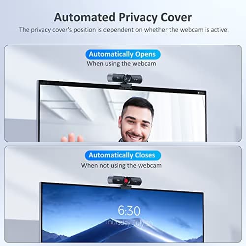 NexiGo HelloCam, 1080P Webcam with Windows Hello, True Privacy, Automatic Electronic Shutter, Computer Camera, Microphone, Facial Enhancement, HD USB Web Cam image