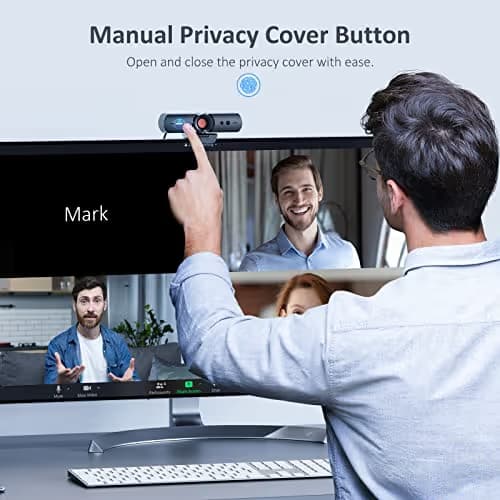 NexiGo HelloCam, 1080P Webcam with Windows Hello, True Privacy, Automatic Electronic Shutter, Computer Camera, Microphone, Facial Enhancement, HD USB Web Cam image
