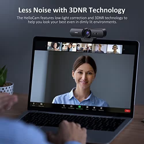 NexiGo HelloCam, 1080P Webcam with Windows Hello, True Privacy, Automatic Electronic Shutter, Computer Camera, Microphone, Facial Enhancement, HD USB Web Cam image