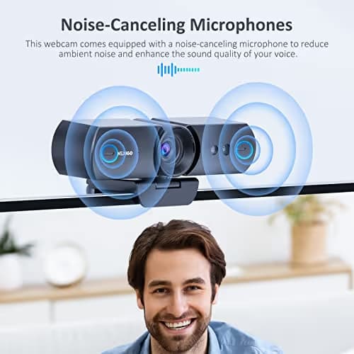 NexiGo HelloCam, 1080P Webcam with Windows Hello, True Privacy, Automatic Electronic Shutter, Computer Camera, Microphone, Facial Enhancement, HD USB Web Cam image