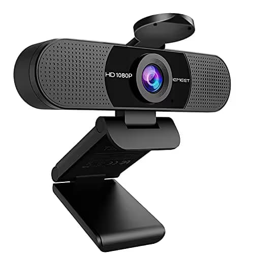 EMEET C960 2K Webcam with Microphone, 2K QHD, 2 Omnidirectional Mics, PDAF Autofocus Streaming Camera with Privacy Cover, Plug&Play USB Webcam for Calls/Conference, Zoom/Skype/YouTube, Laptop/Desktop image
