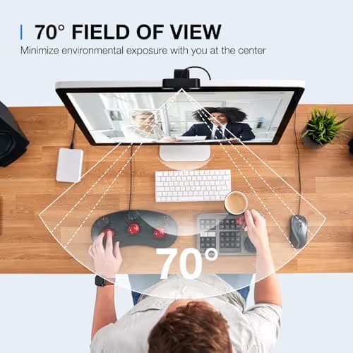 EMEET C960 2K Webcam with Microphone, 2K QHD, 2 Omnidirectional Mics, PDAF Autofocus Streaming Camera with Privacy Cover, Plug&Play USB Webcam for Calls/Conference, Zoom/Skype/YouTube, Laptop/Desktop image