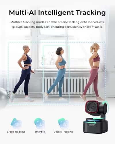 OBSBOT Tiny 3 Lite AI-Powered Spatial Audio 4K Webcam - Compact AI Tracking PTZ Camera with 1/2" Sensor, Tri-Mic, Voice Control, 120FPS, HDR, Webcam for PC, Mac, Laptop, Streaming, Meeting, Switch 2 image